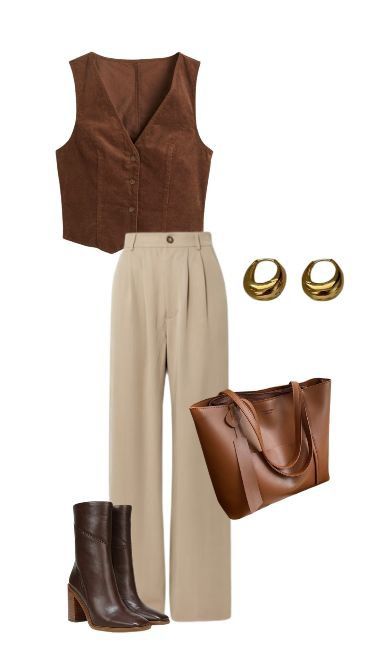 brown pants outfit ideas 0077