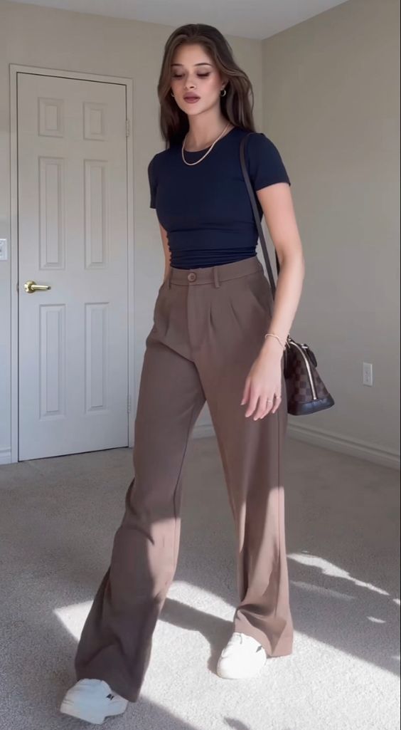 brown shirt outfit ideas 0028