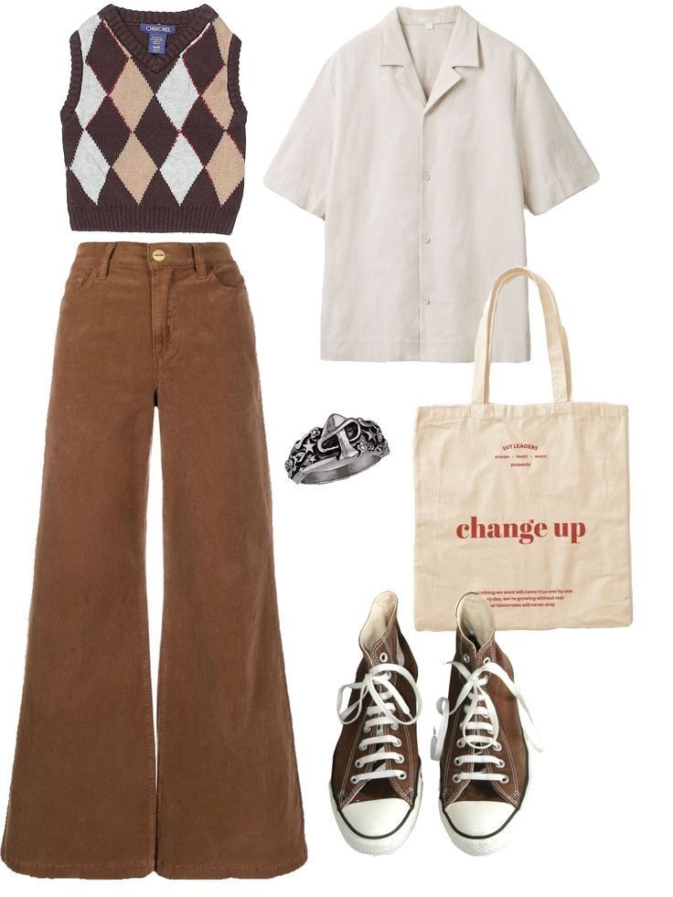 brown shirt outfit ideas 0041