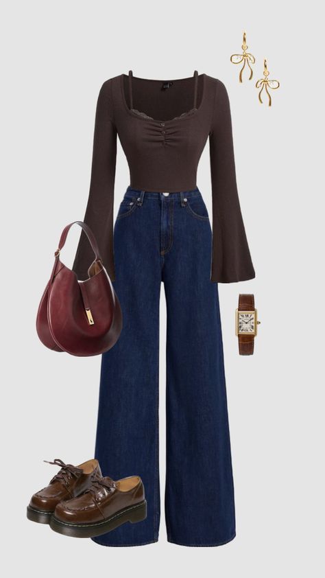 brown shirt outfit ideas 0068