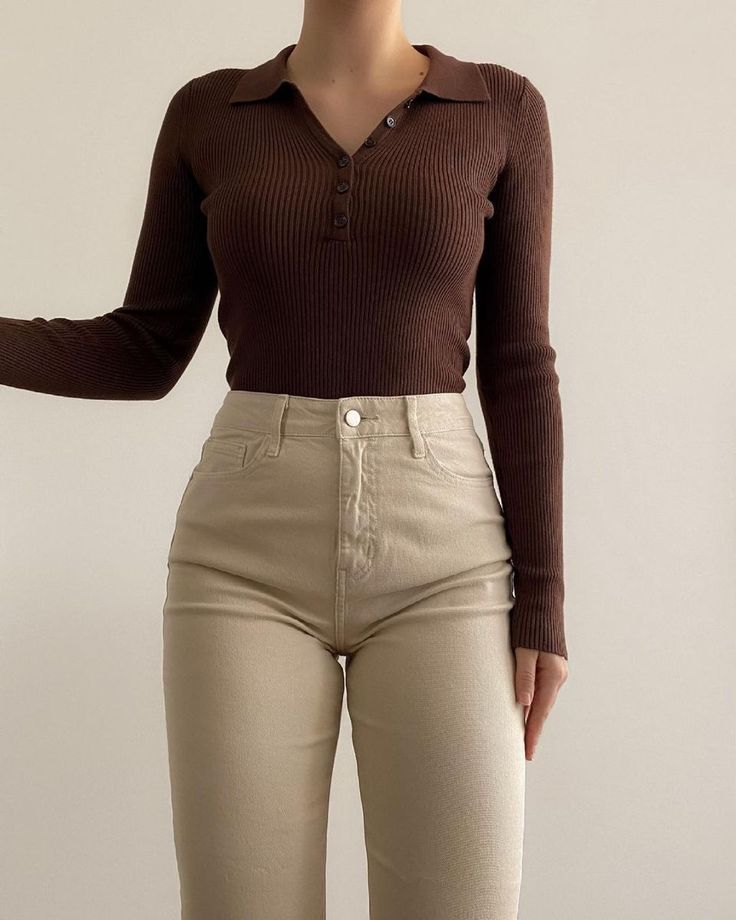 brown shirt outfit ideas 0072