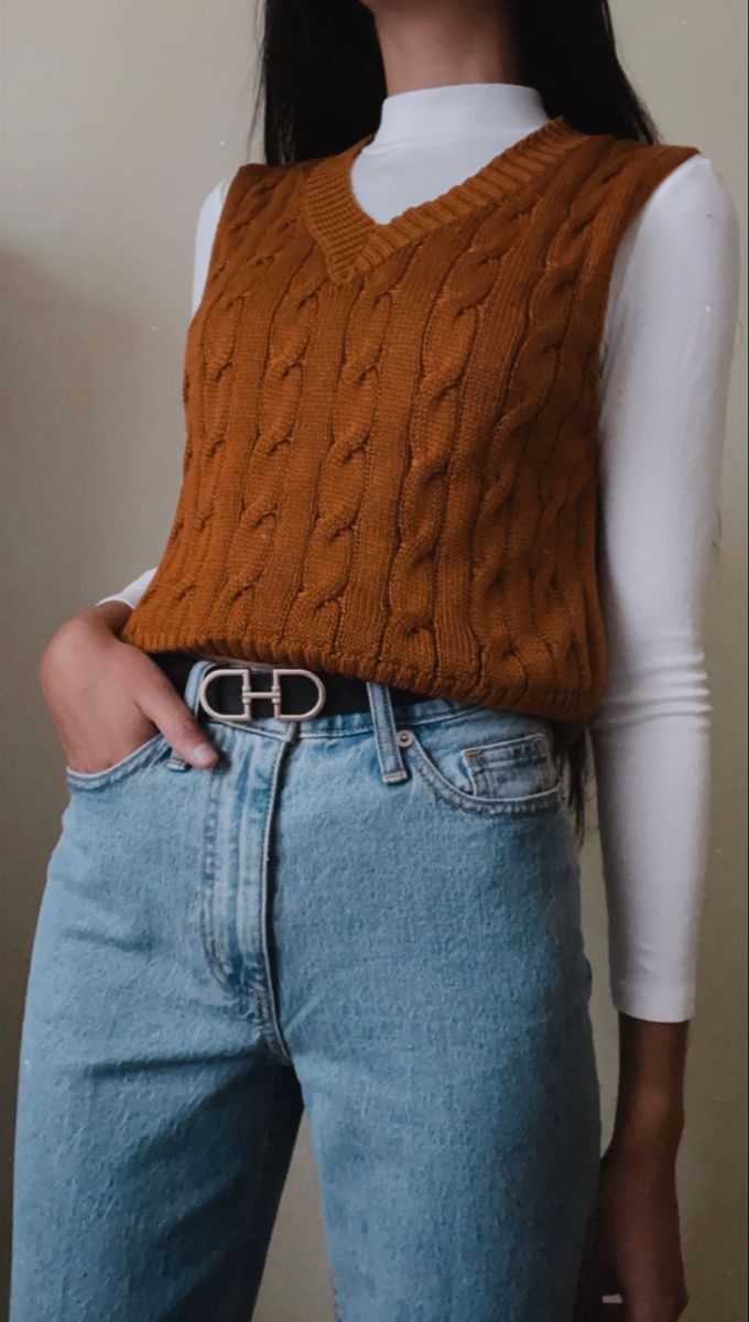 brown vest outfit ideas 0071