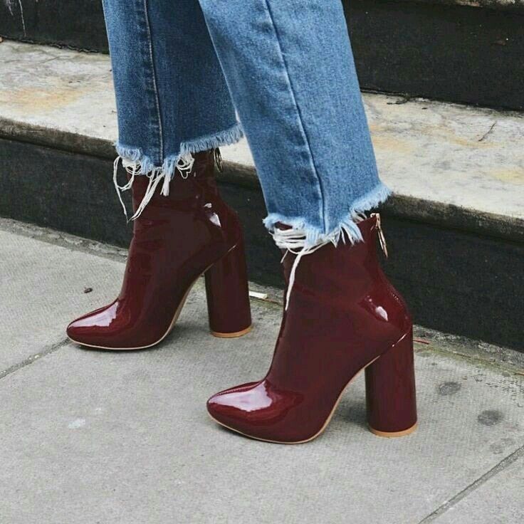 burgundy ankle boots outfit ideas 0018