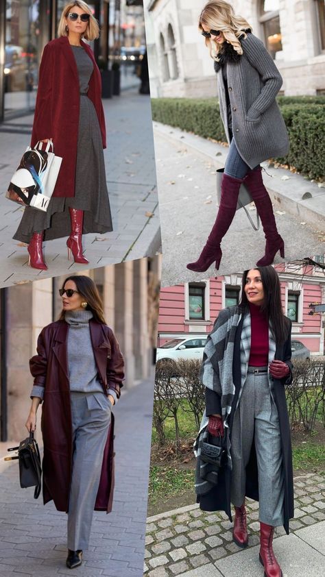 burgundy ankle boots outfit ideas 0047