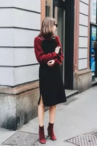 burgundy ankle boots style tips