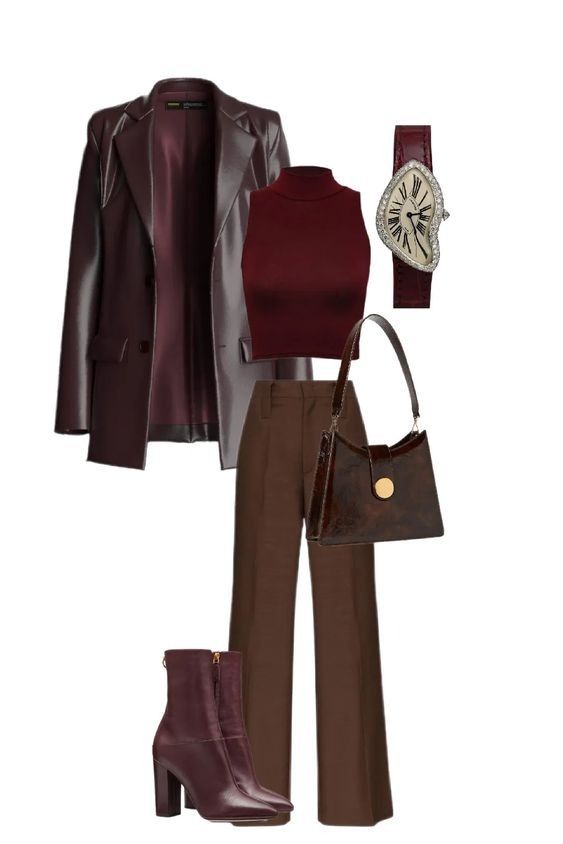 burgundy fall outfit ideas 0041