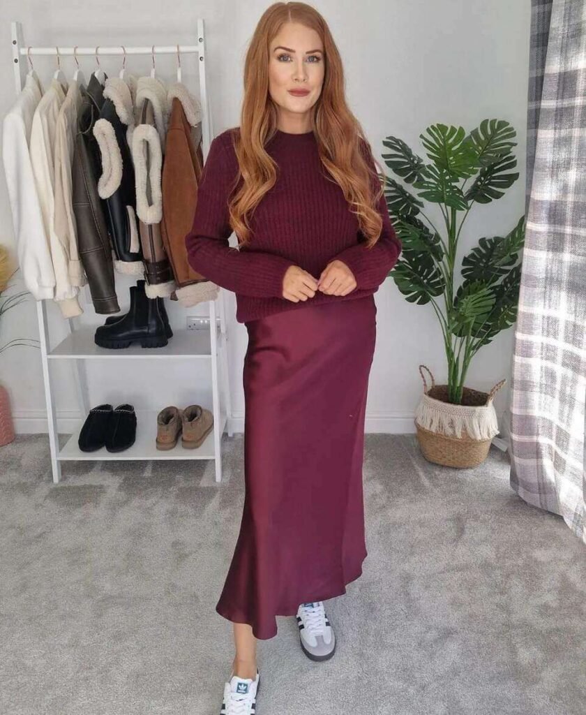 Burgundy outfit ideas 0049