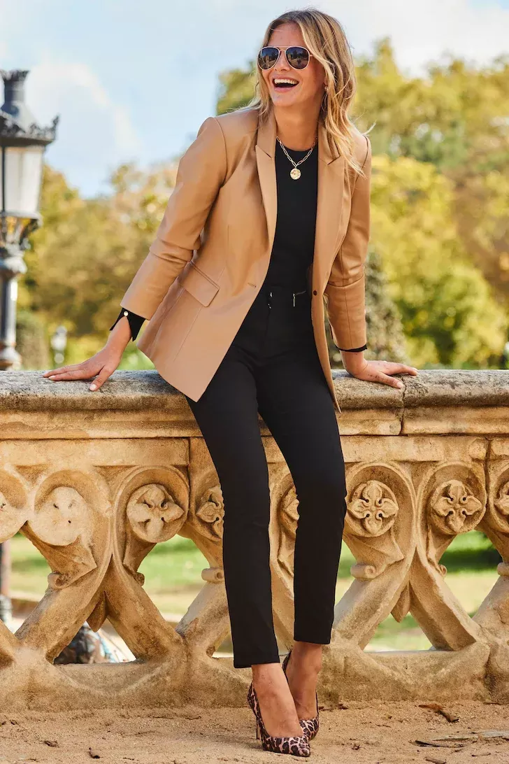 camel blazer outfit ideas 0015