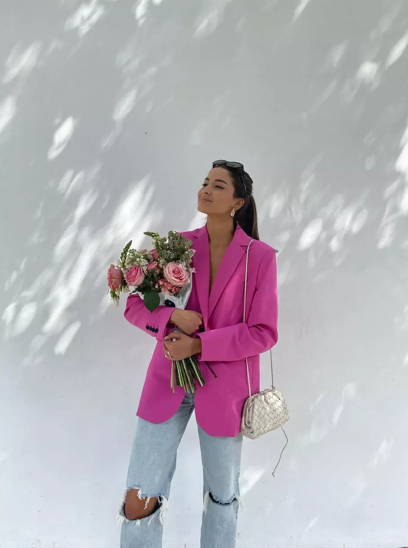 casual pink blazer outfit combinations