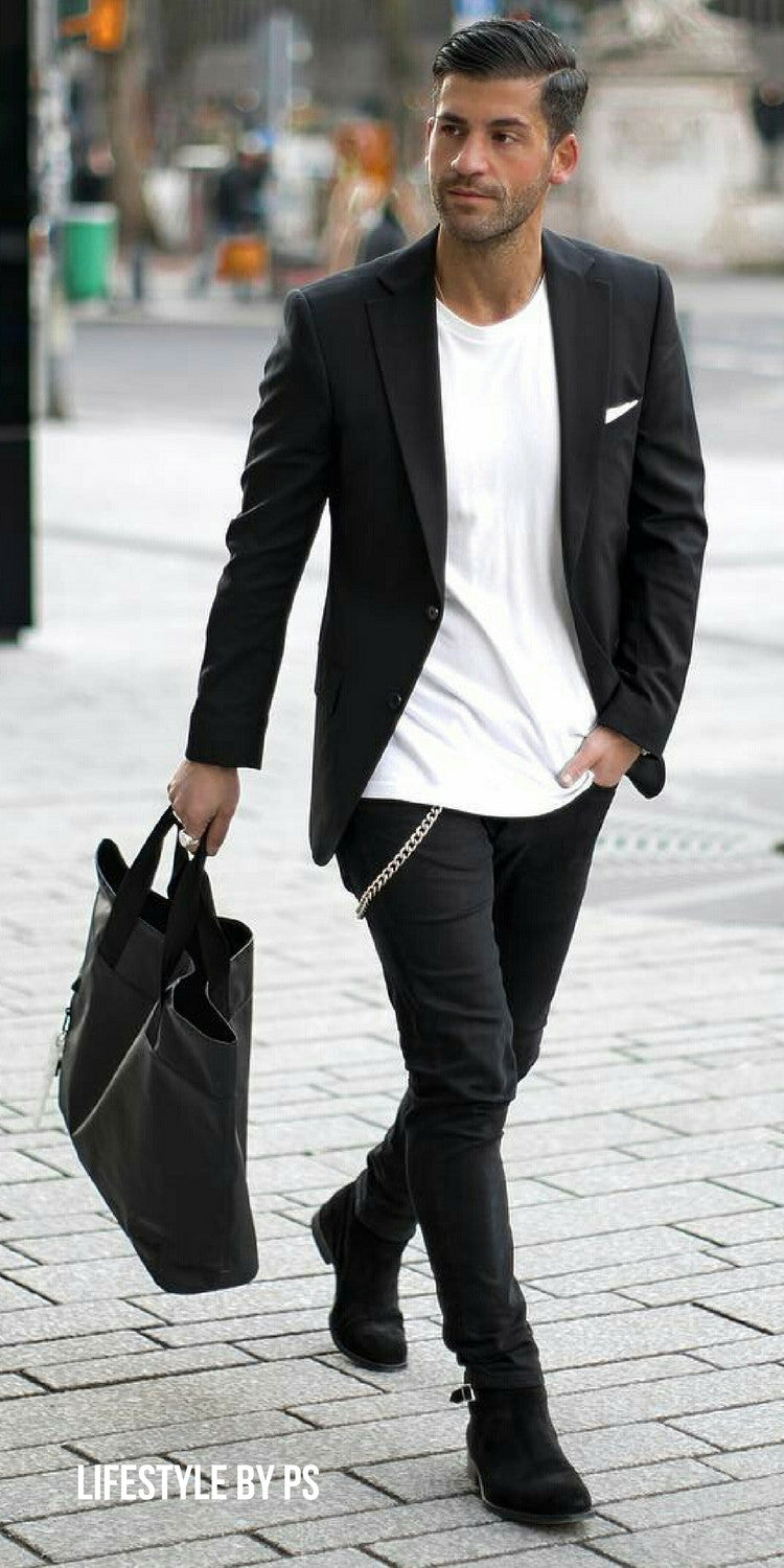 chic black men's outfit ideas for parties