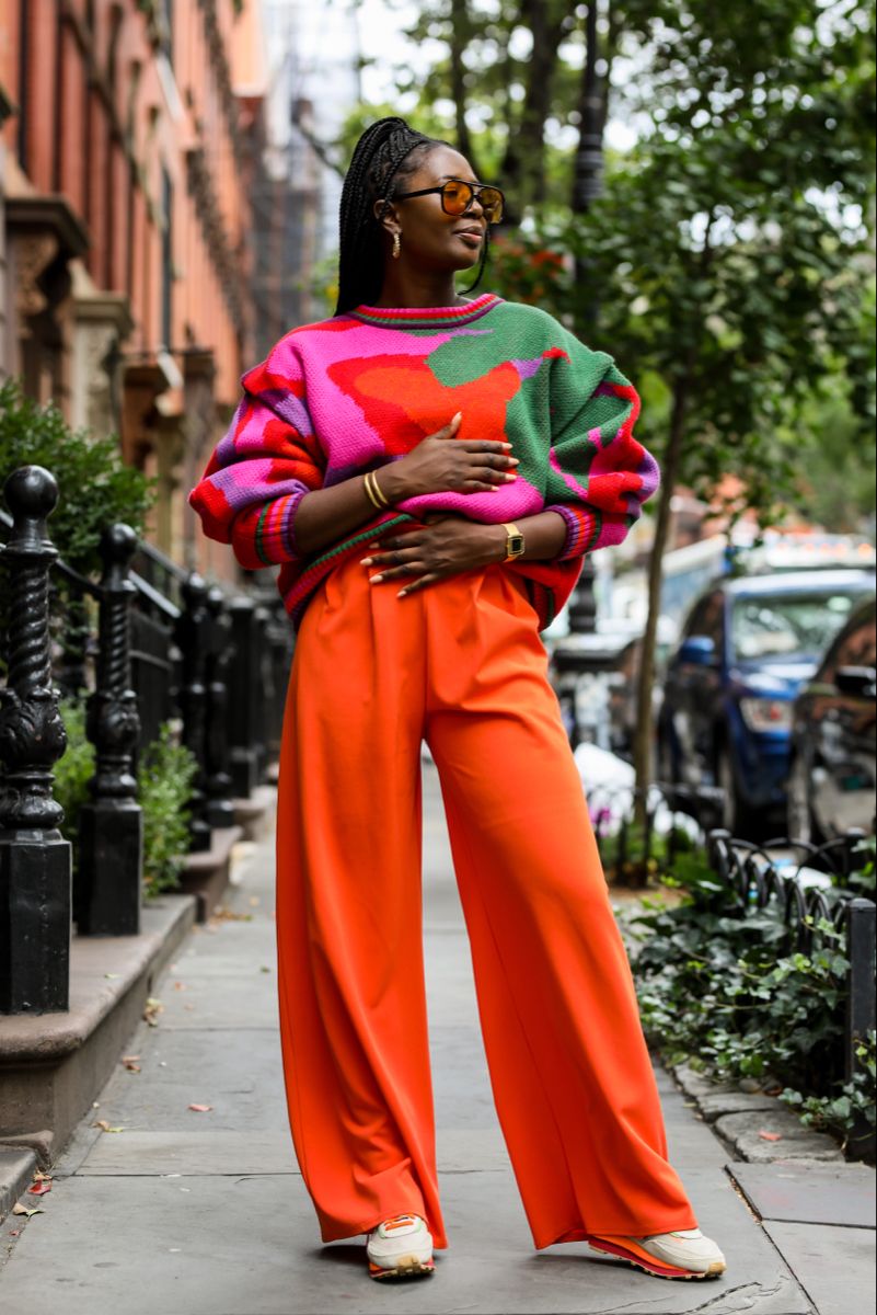 chic orange and green fashion styles