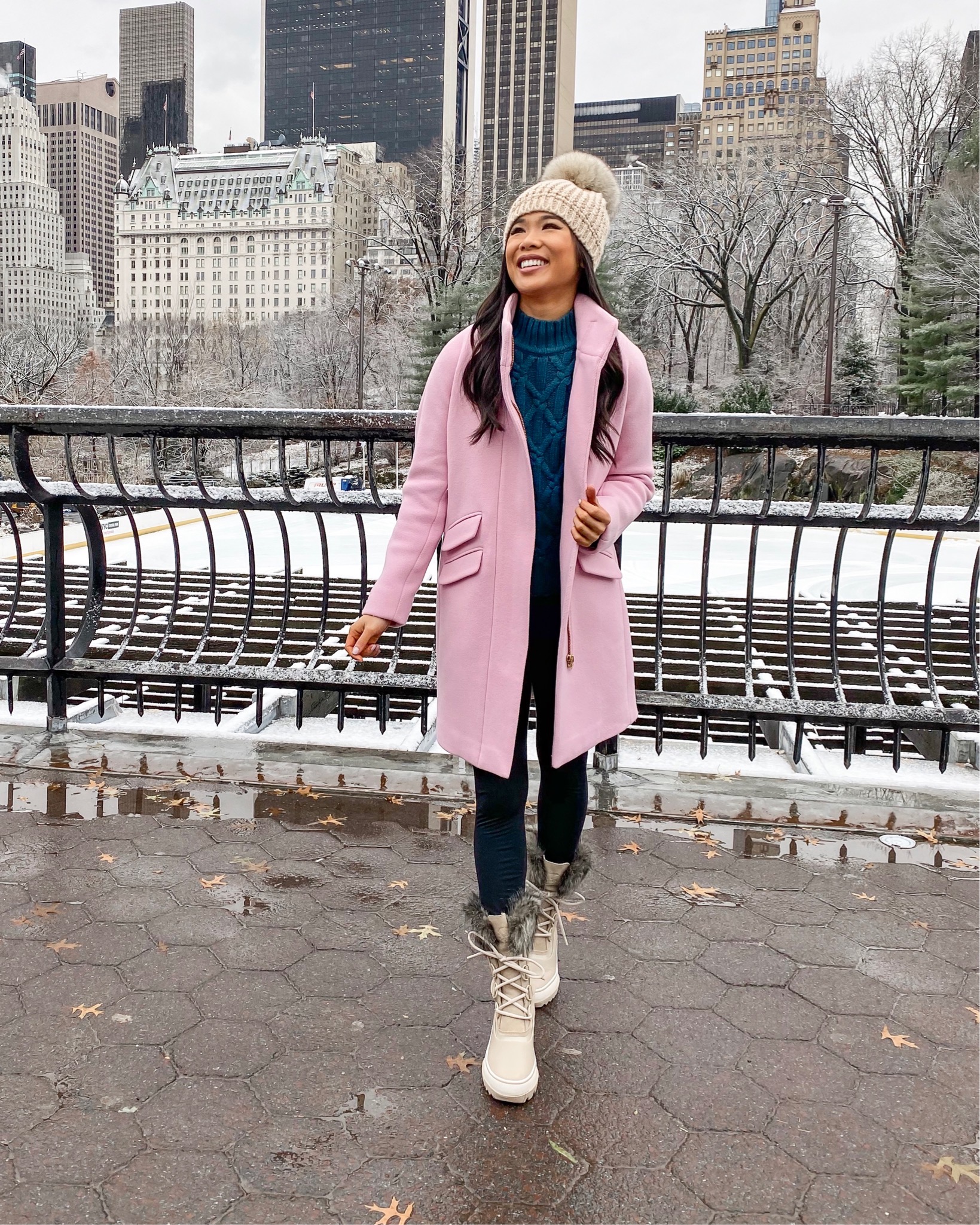 chic pink winter outfit ideas