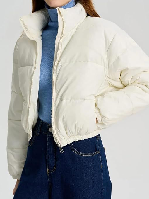 chic ways to wear a white puffer jacket