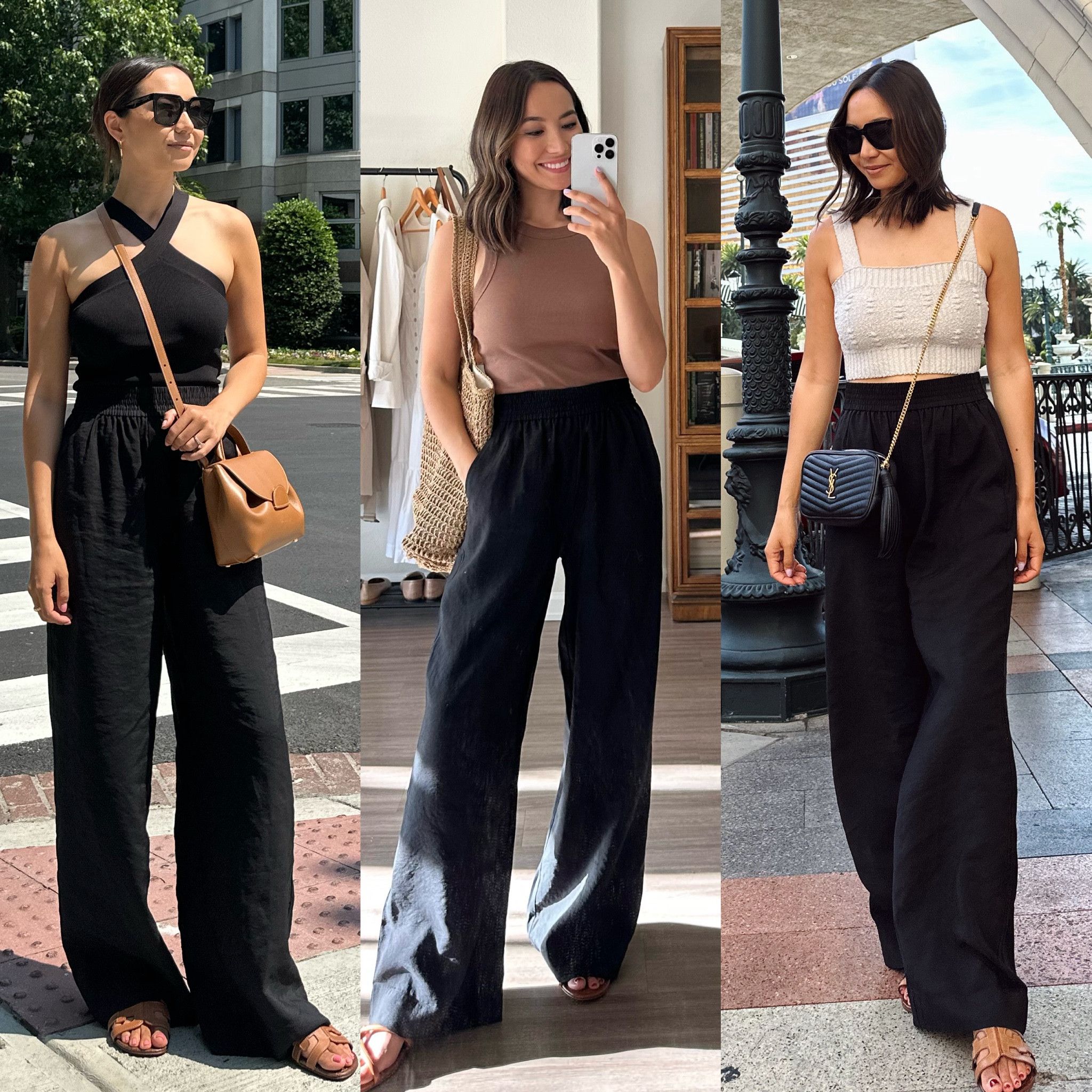 chic ways to wear wide leg pants