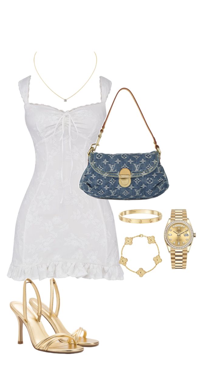 chic white and gold outfit ideas