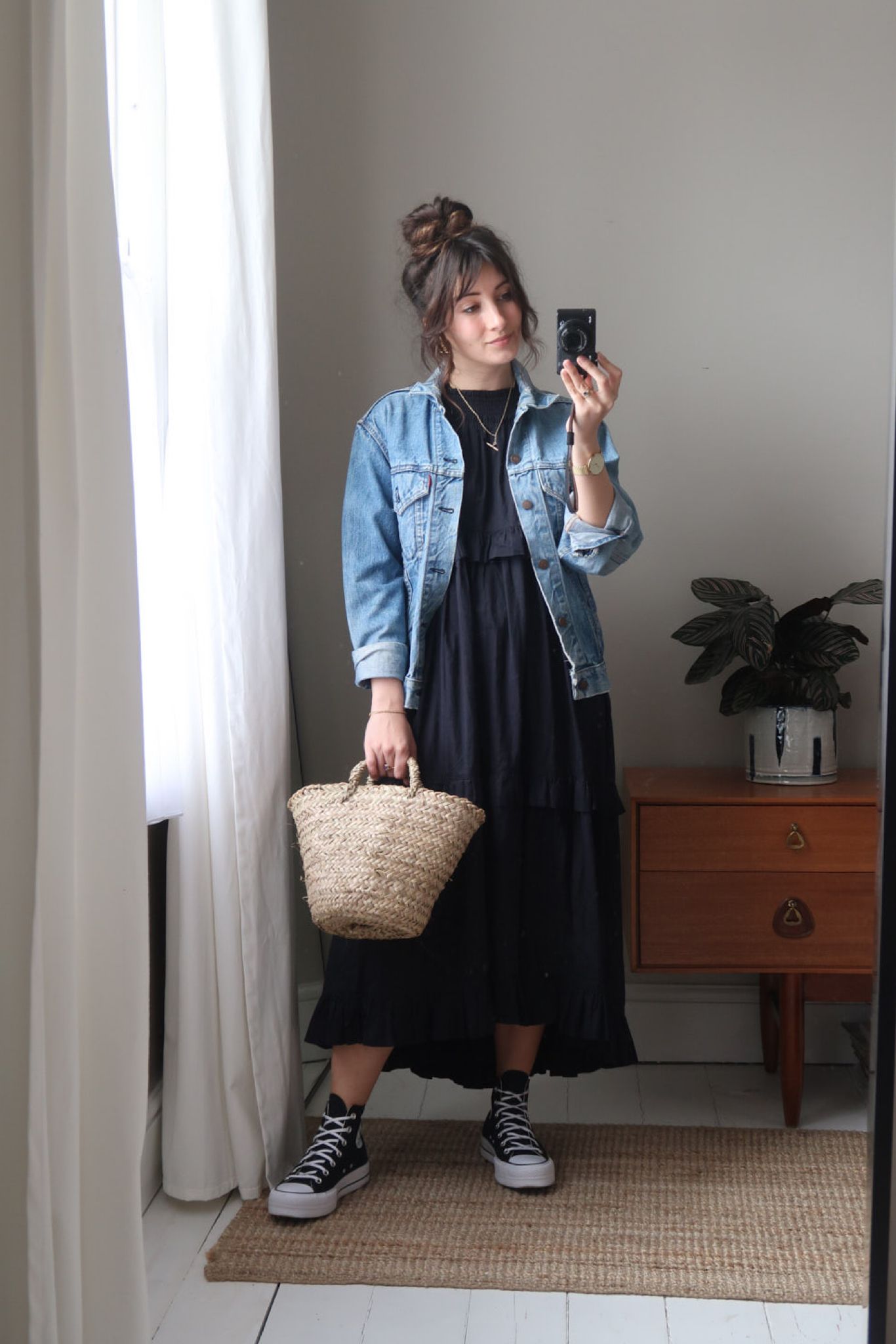 denim dress outfit ideas 0046