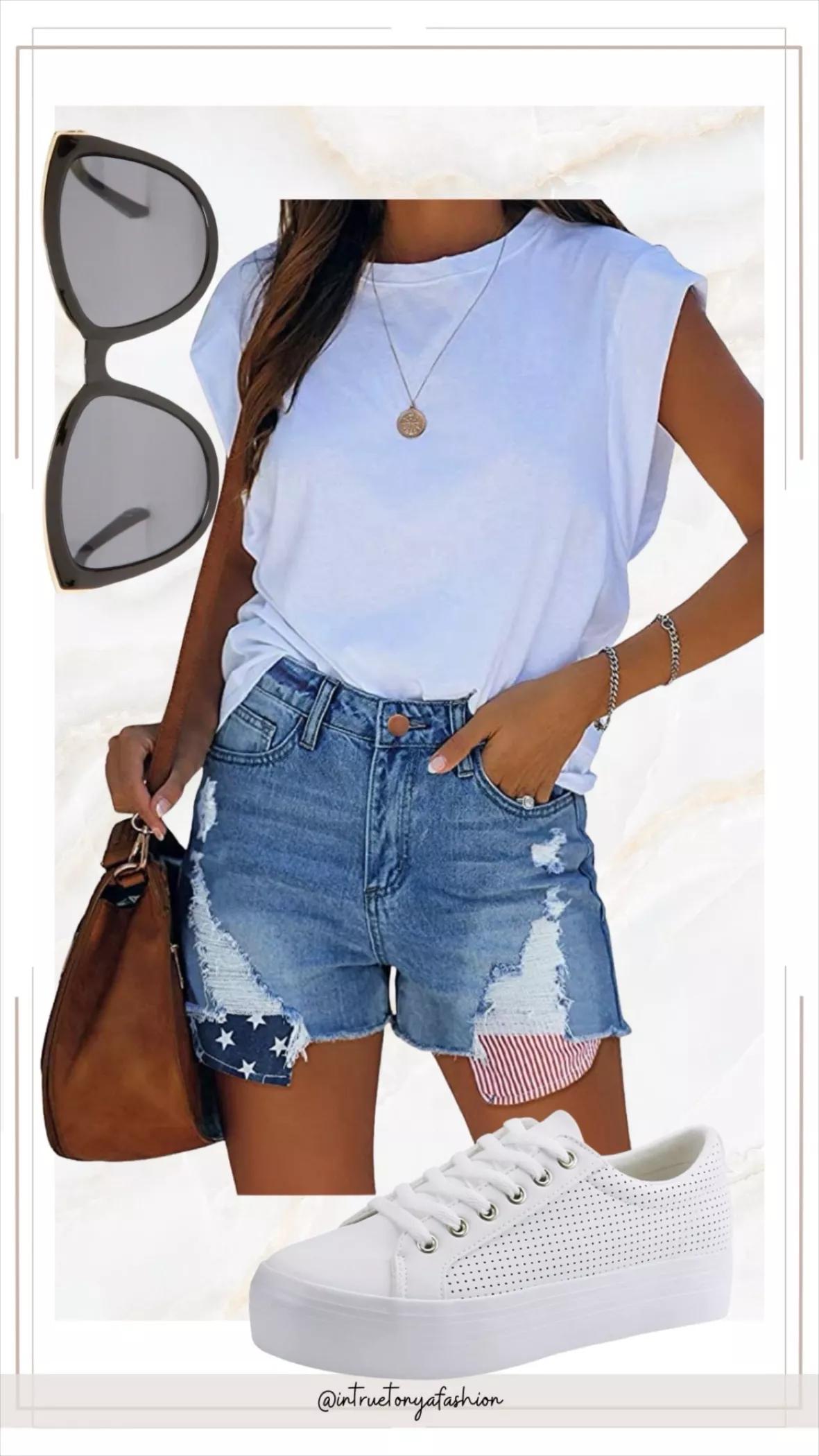 denim shorts outfit ideas with sneakers 0093