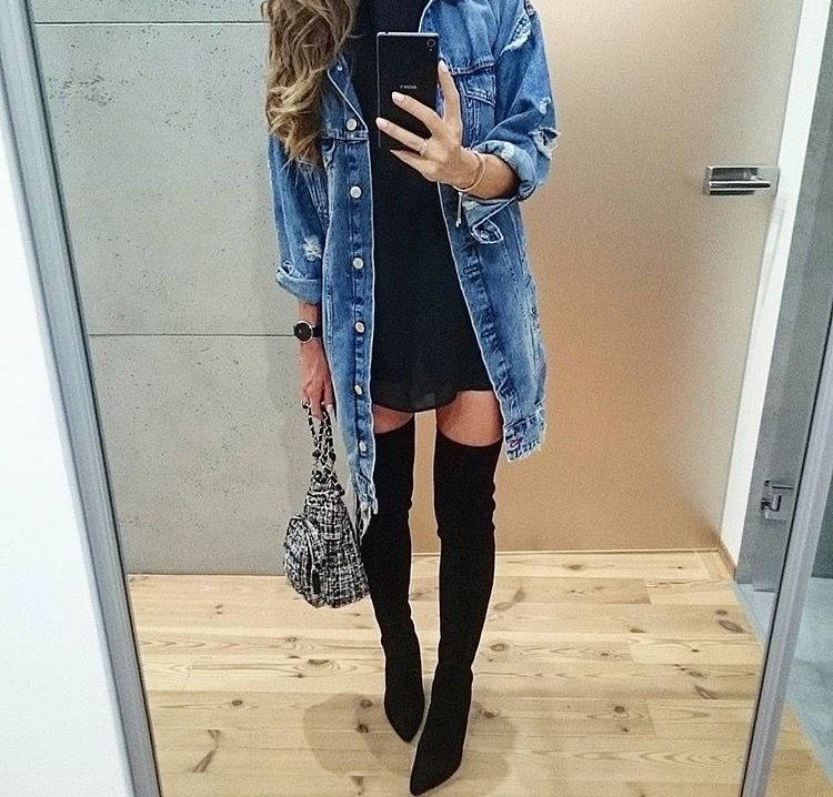 denim thigh high boots outfit ideas 0029