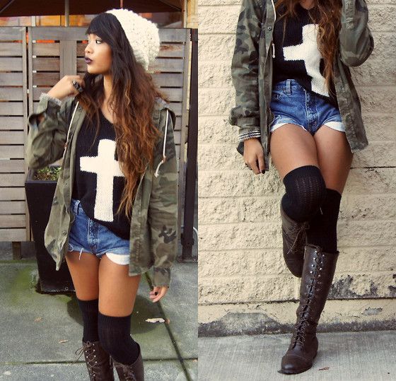 denim thigh high boots outfit ideas 0033