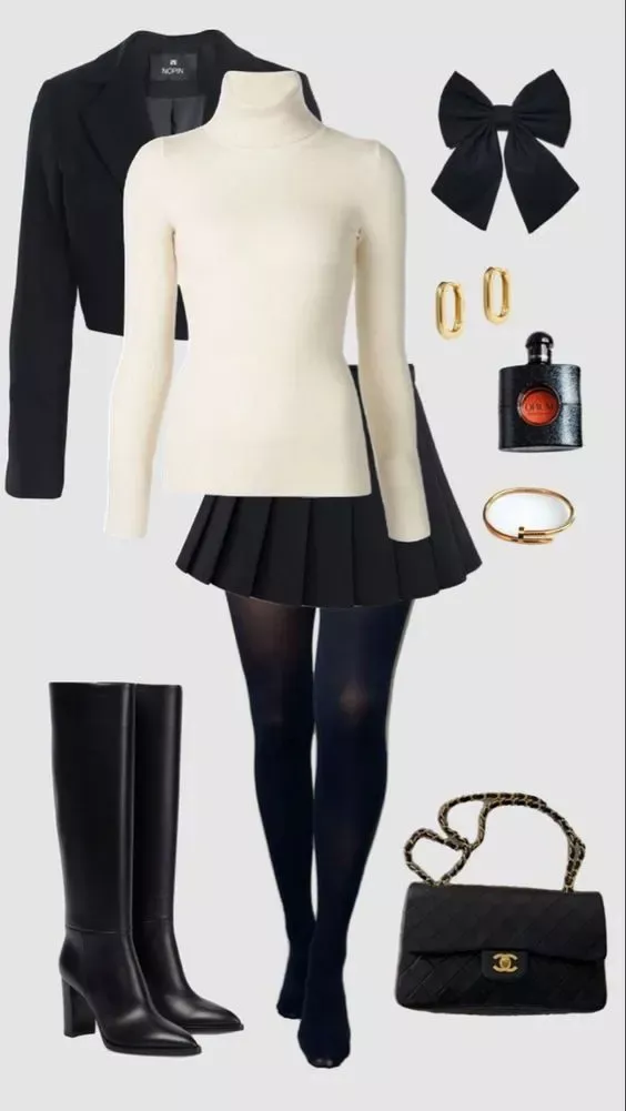 dress and boots outfit ideas 0035