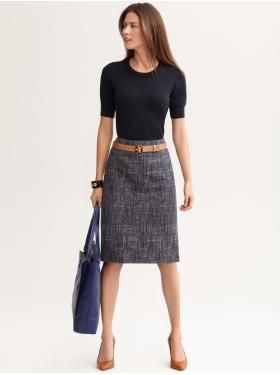 dressing up a grey pencil skirt