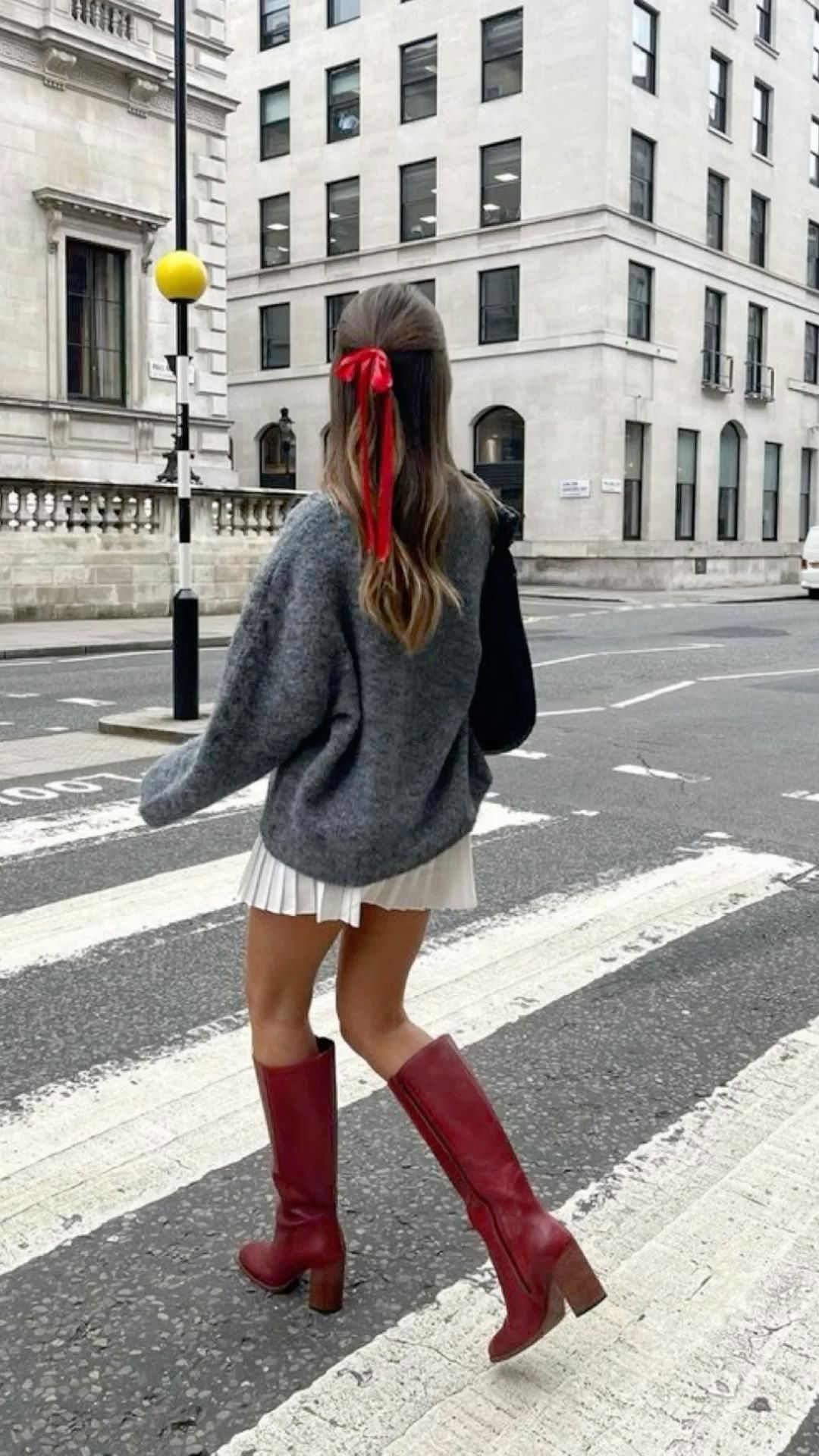 dressy attire with red boots