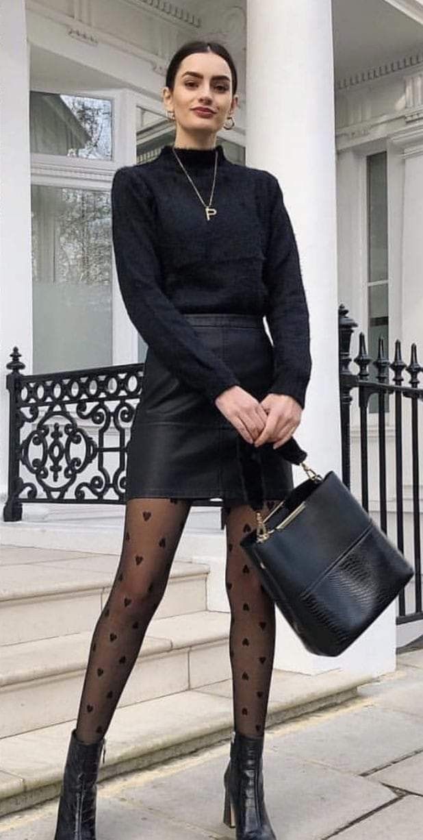 effortless black leather tights outfit ideas for everyday wear.