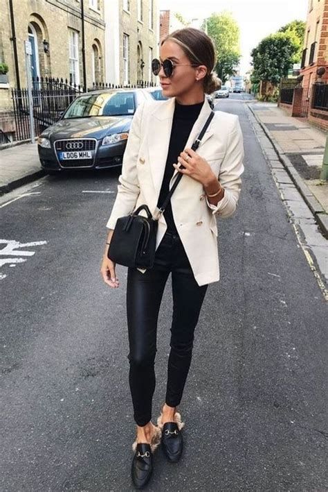 elegant cream blazer outfits for events