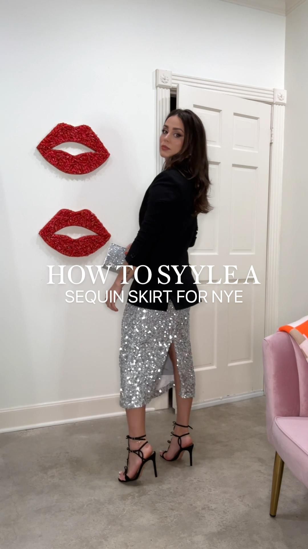 elegant silver sequin blazer outfit combinations