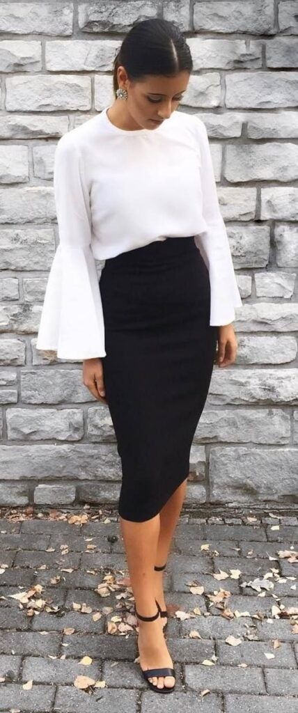 evening looks with black pencil skirt