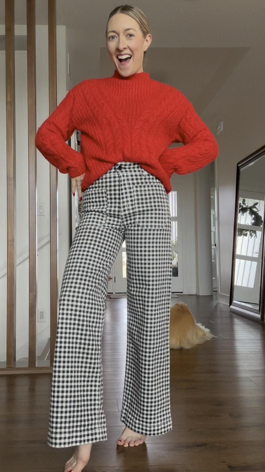 evening wear options with gingham pants