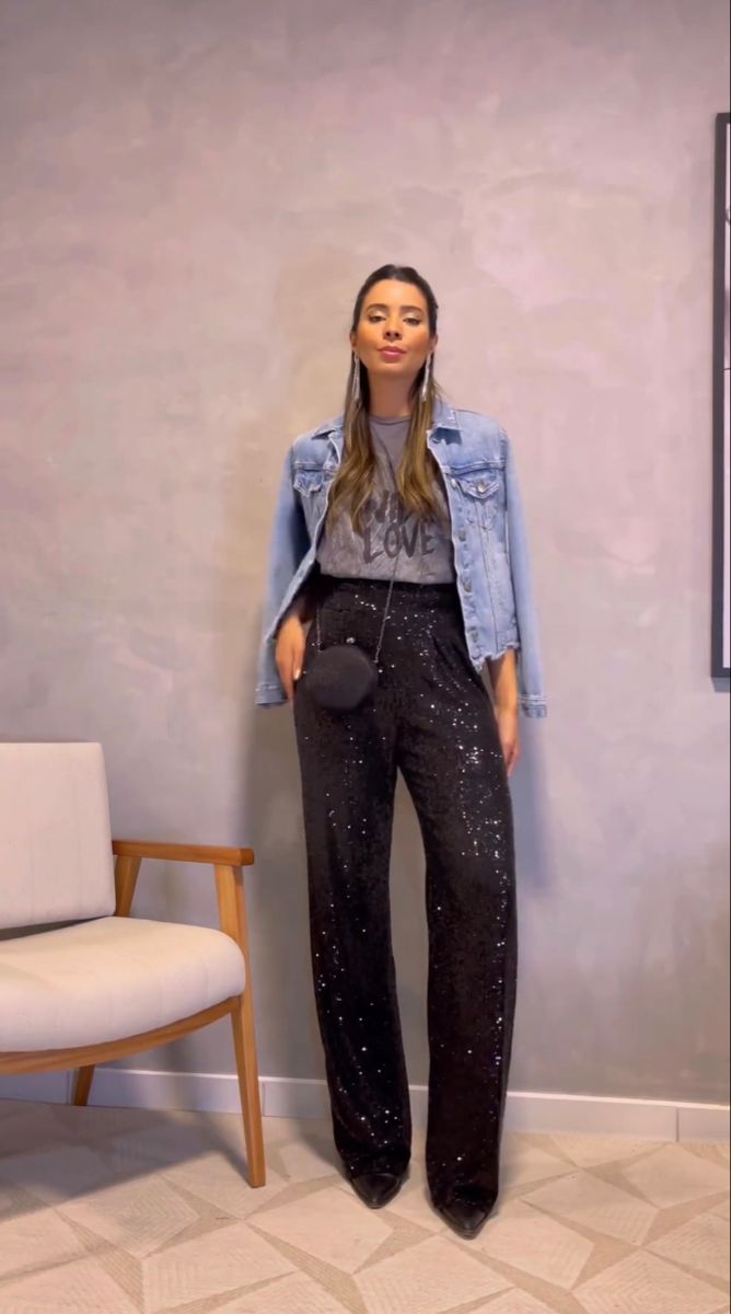 fashion tips for black sequin pants outfits