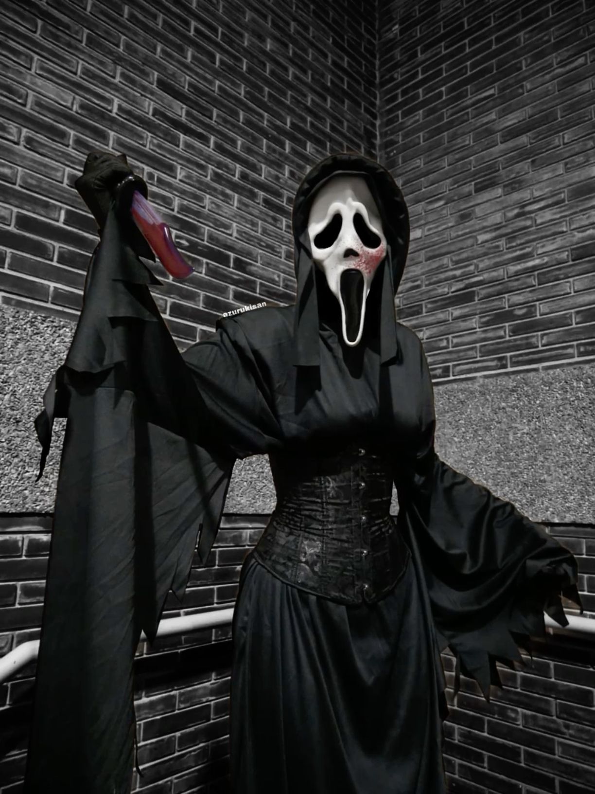 fashionable Ghostface outfit details