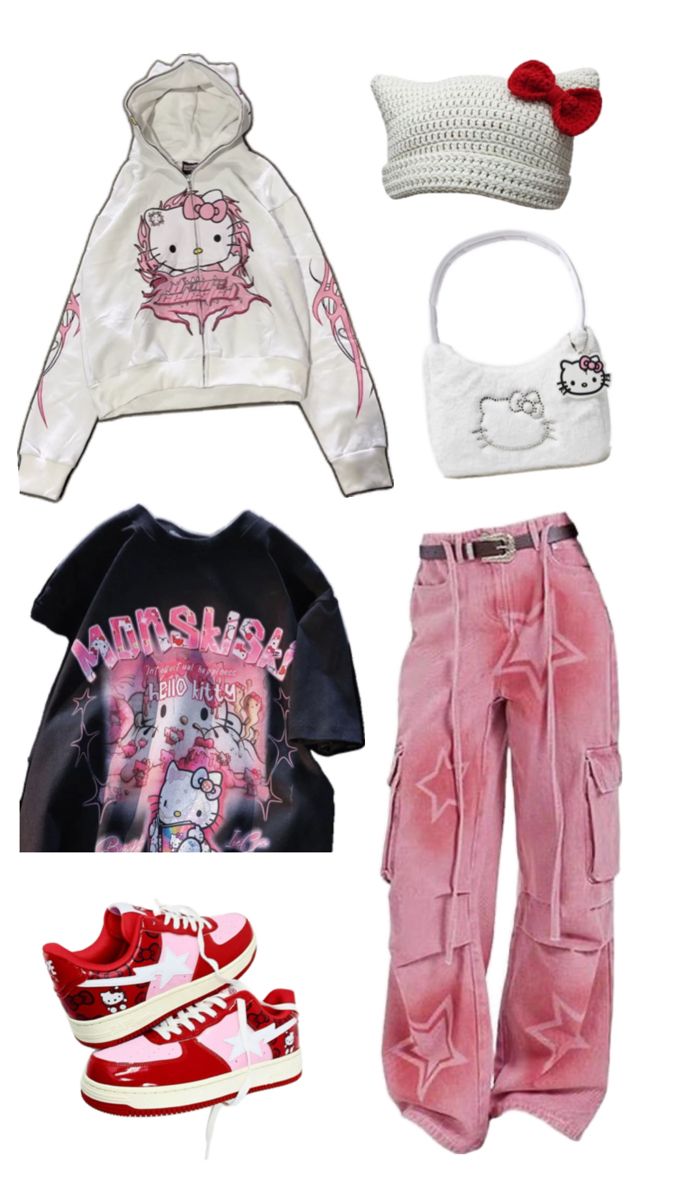 fashionable Hello Kitty wardrobe choices.