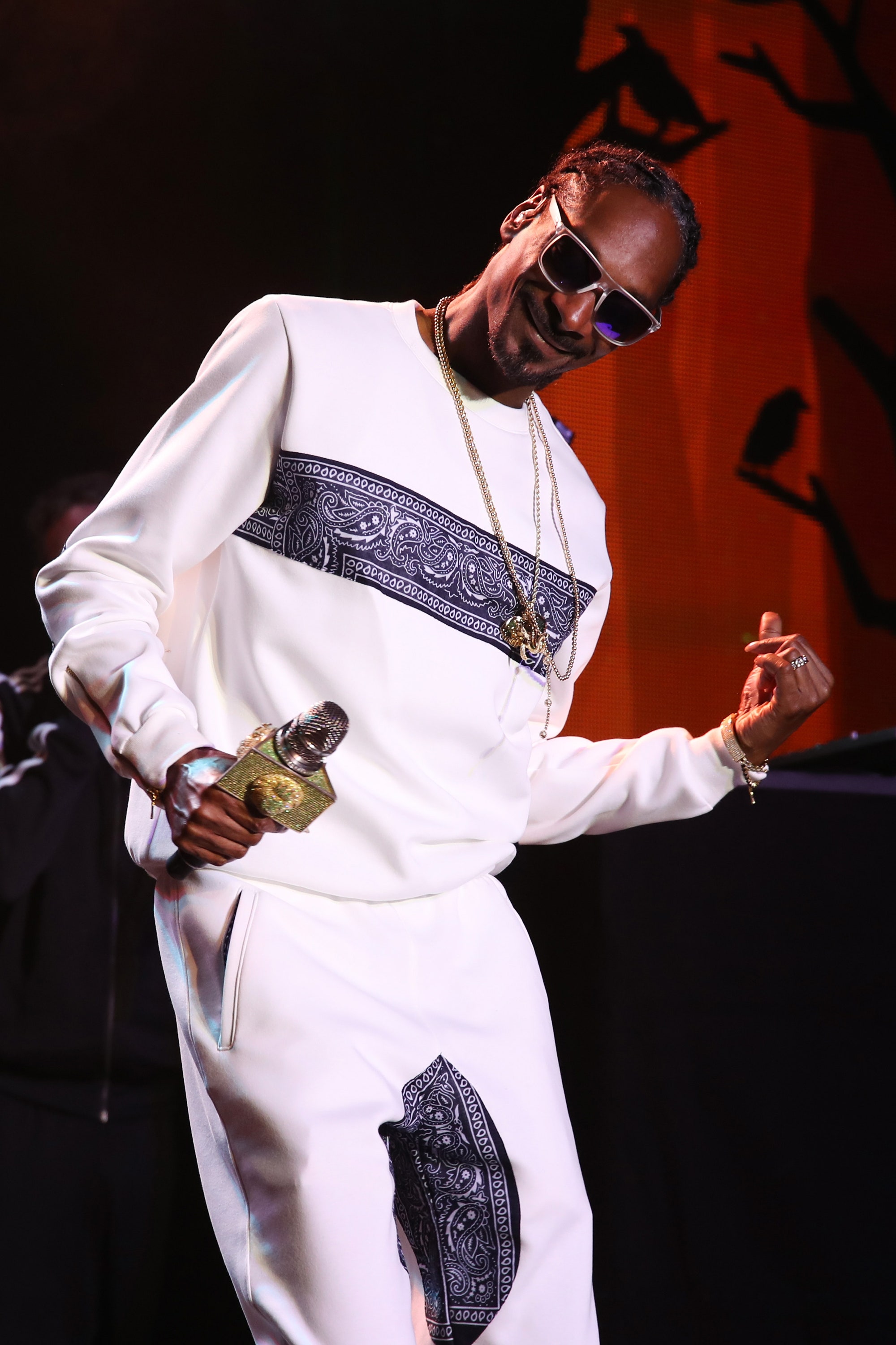 fashionable Snoop Dogg wardrobe choices.