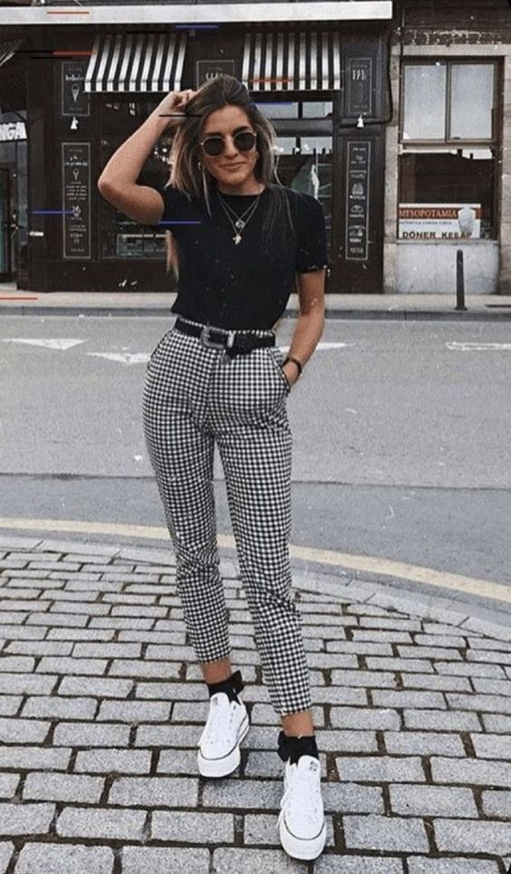 gingham pants outfit ideas 0028