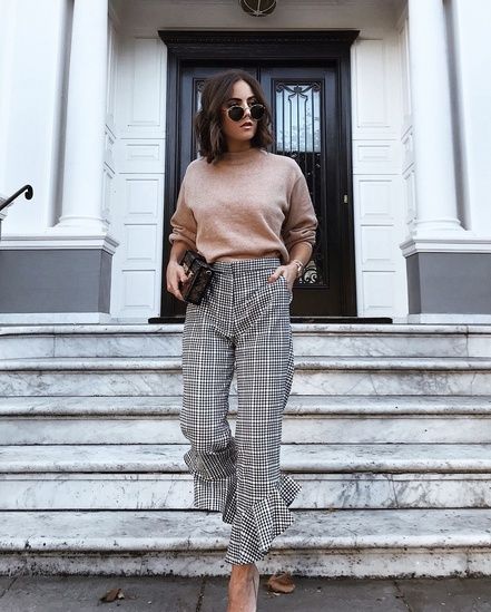 gingham pants outfit ideas 0052