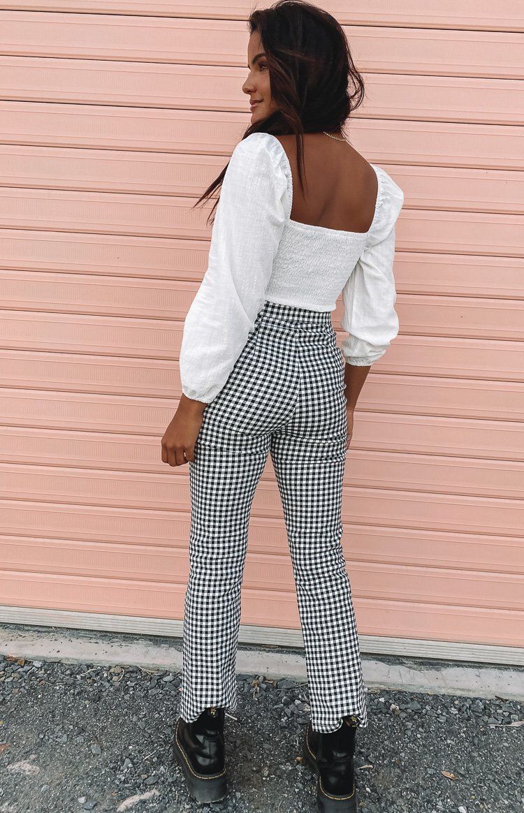 gingham pants outfit ideas 0072