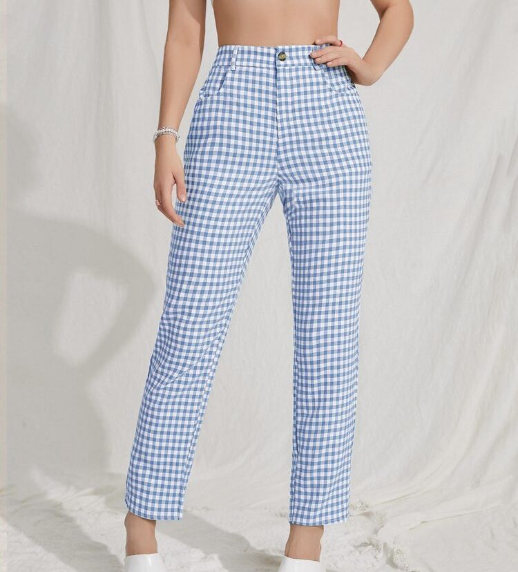 gingham pants outfit ideas 0086