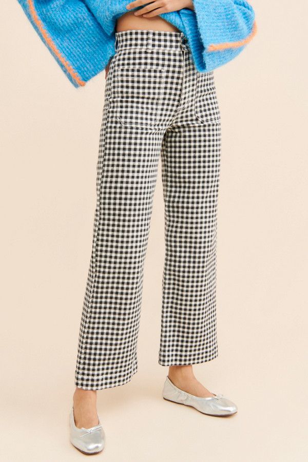 gingham pants outfit ideas 0098