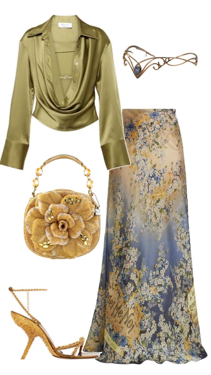 gold skirt outfit ideas 0019