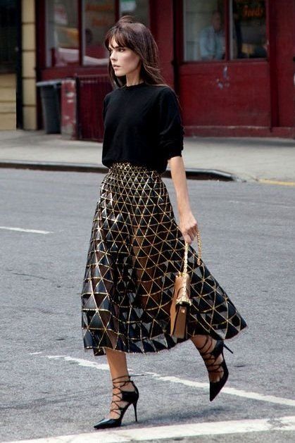 gold skirt outfit ideas 0057