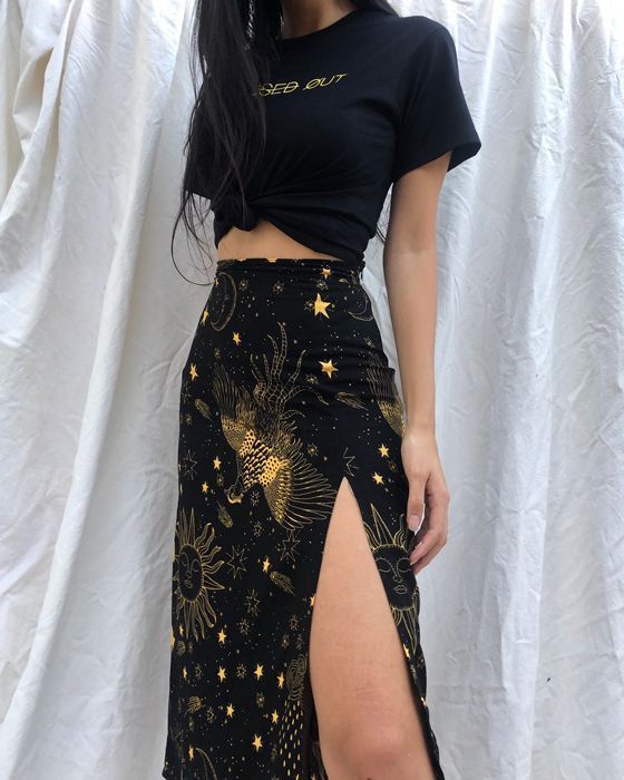 gold skirt outfit ideas 0063