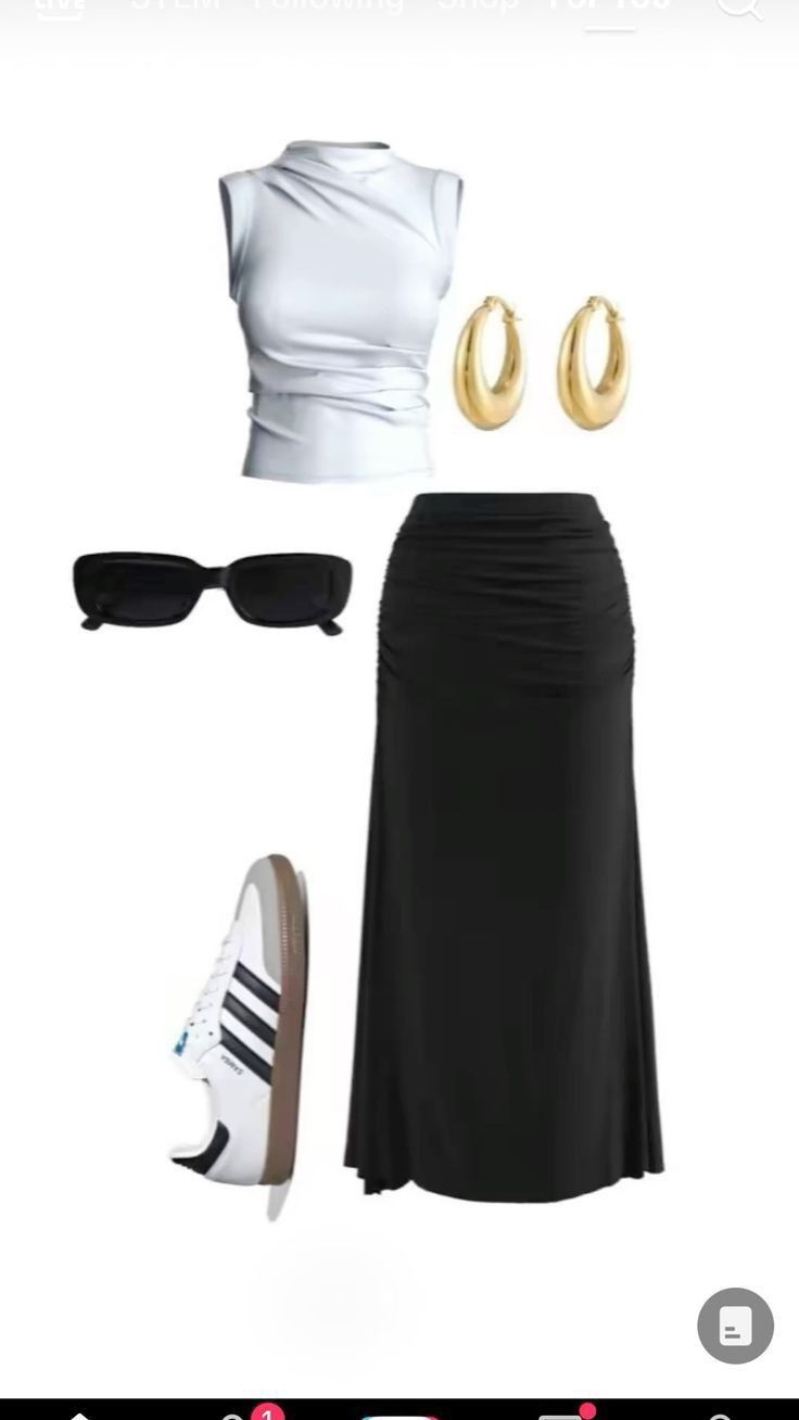 gold skirt outfit ideas 0074