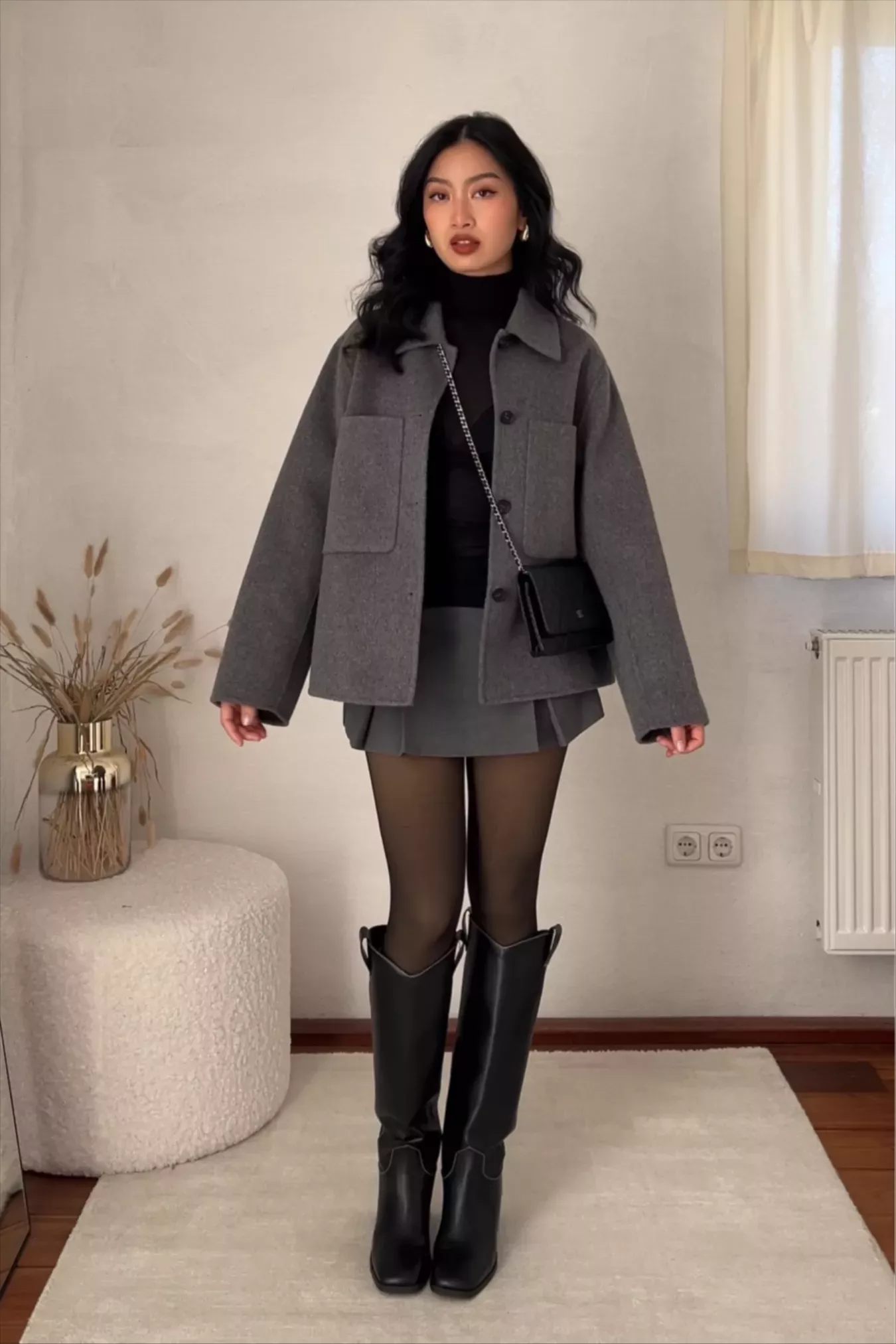 gray boots outfit ideas 0084