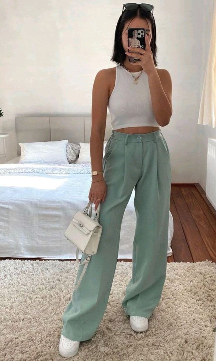 green pants outfit ideas 0027