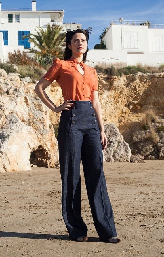 high waisted pants outfit ideas 0097