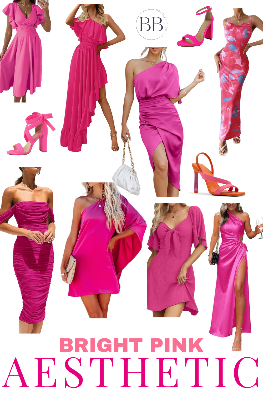 hot pink dress outfit ideas 0025