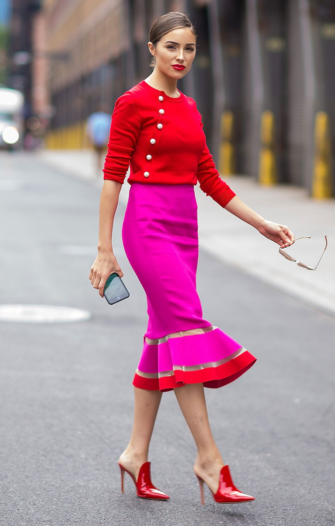 hot pink dress outfit ideas 0058