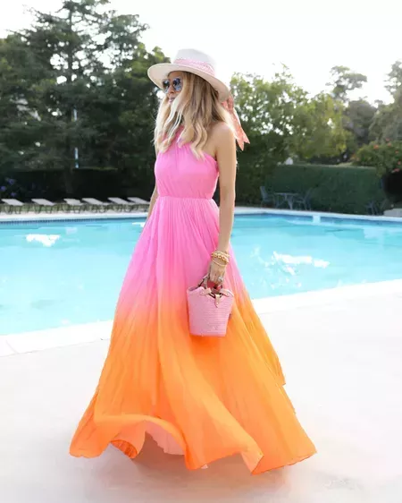 hot pink dress outfit ideas 0063